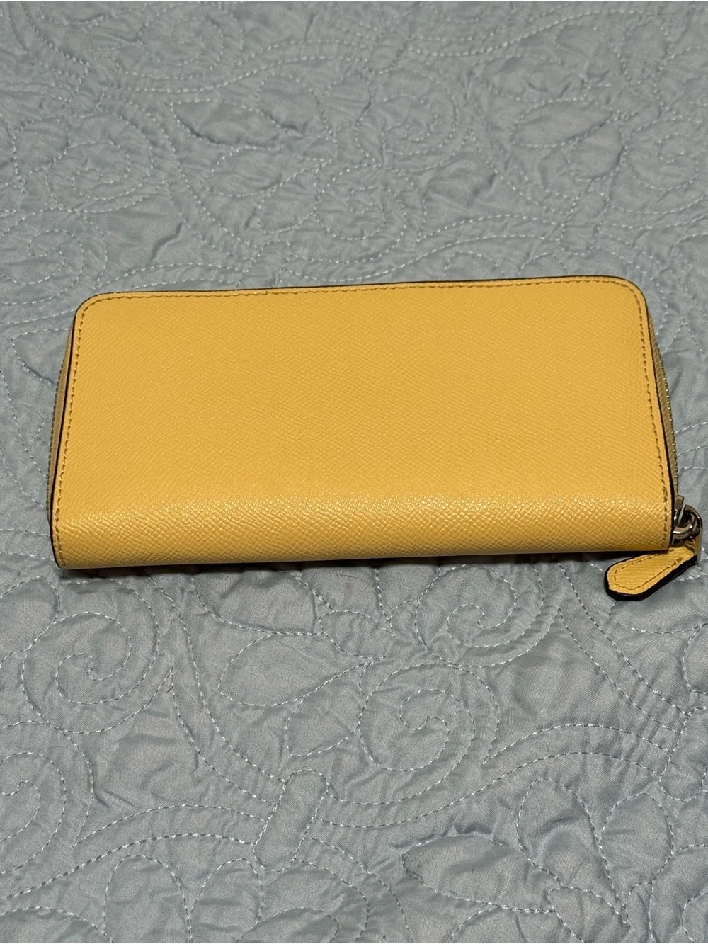 Coach Yellow Saffiano Leather Zip Wallet Yellow